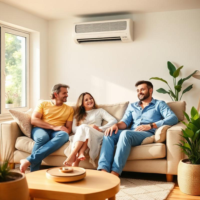 Family relaxing comfortably in their home